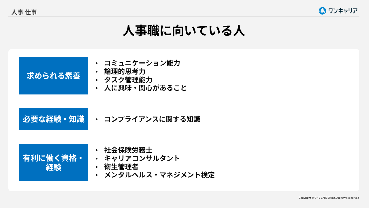 人事職に向いている人まとめ