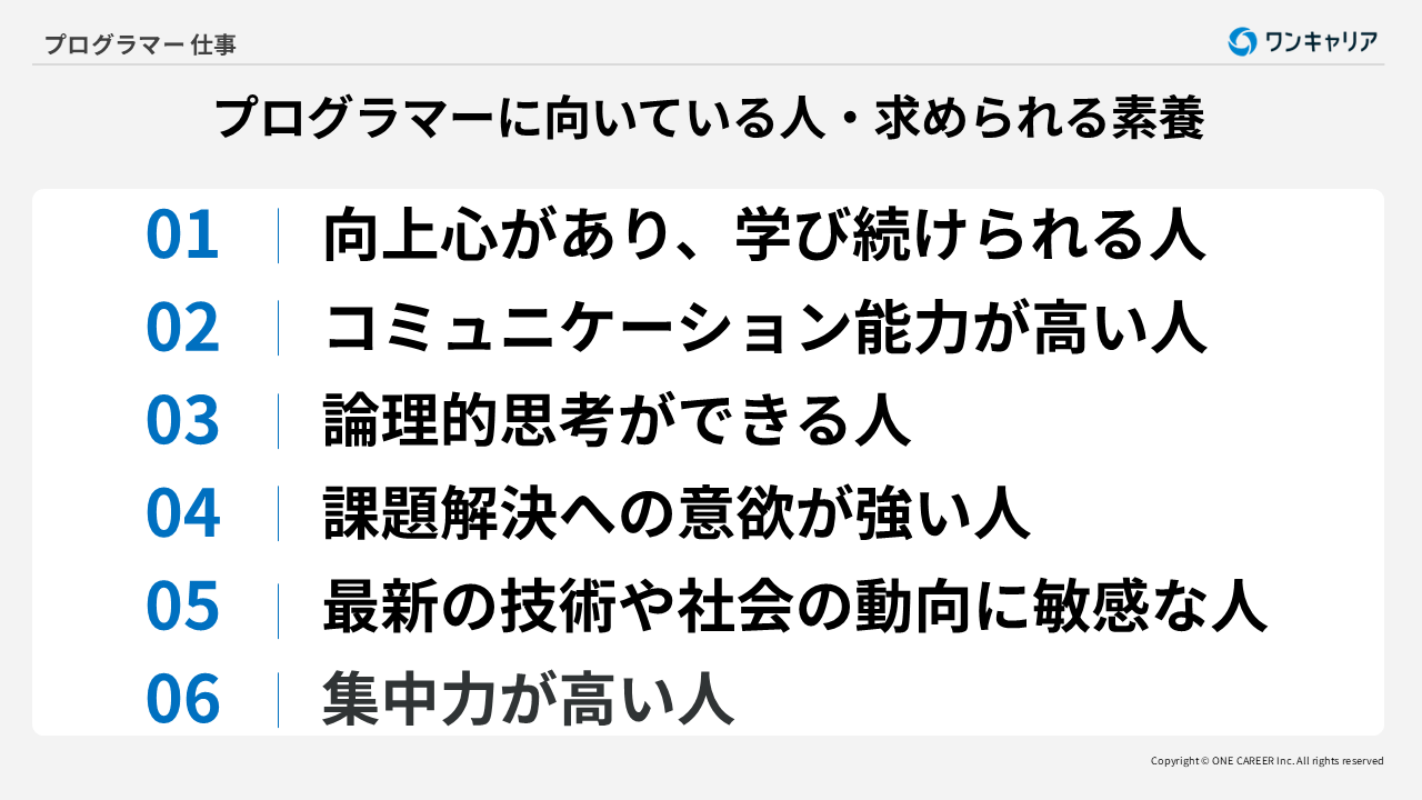 プログラマーに向いている人