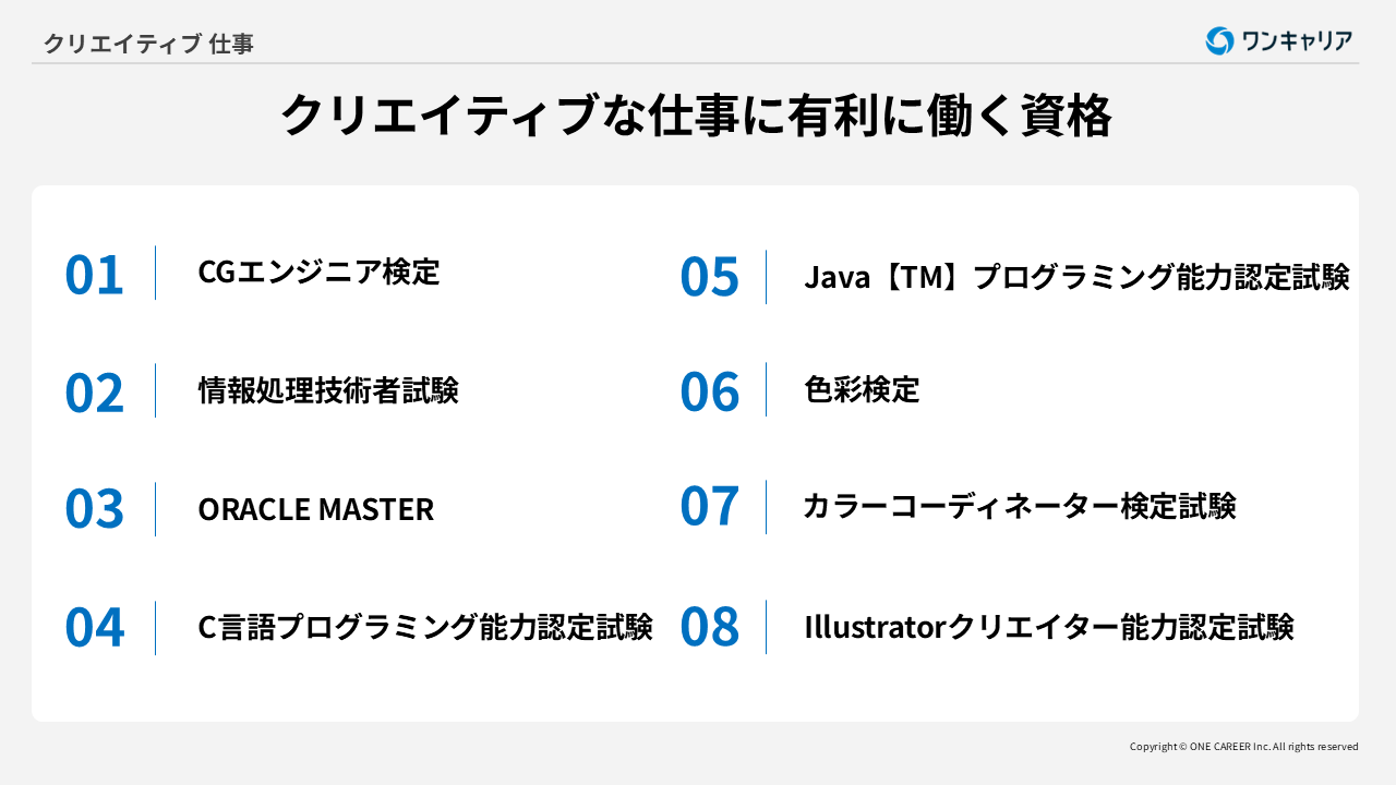 クリエイティブな仕事に有利に働く資格①
