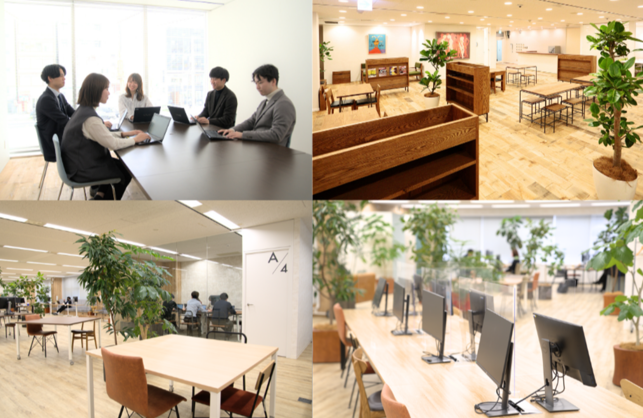 大型モニターや昇降机など業務の効率を上げるための設備を揃え、社員が快適に過ごせる環境を整えています。