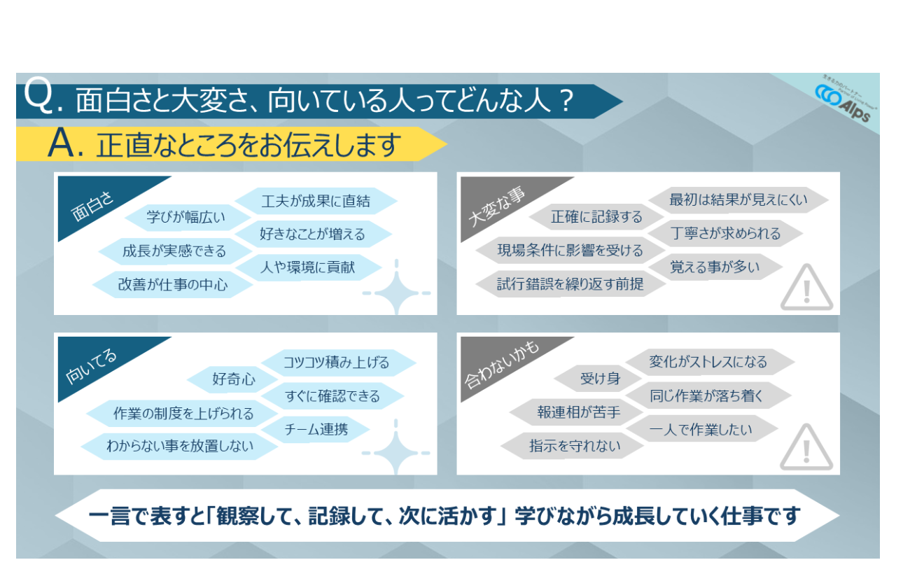 アルプスアグリキャリアとその働き方に合う人の特徴